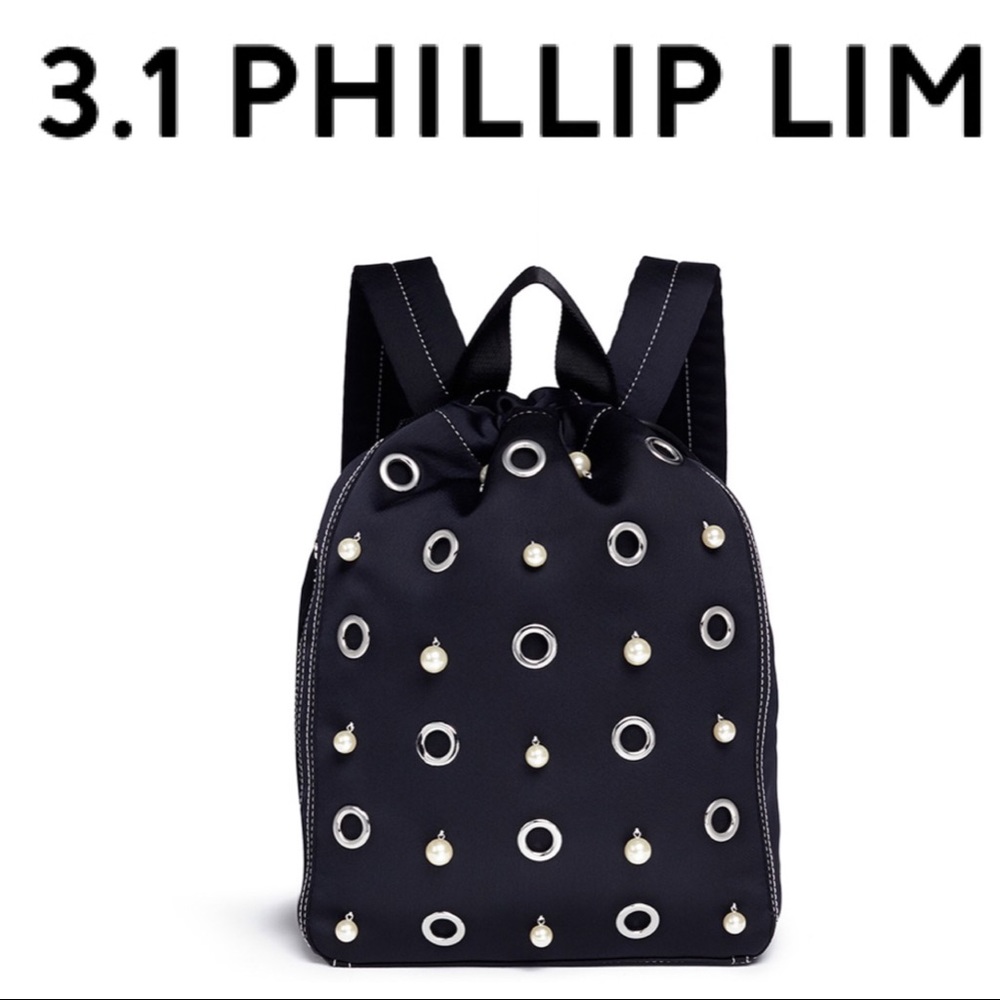 3.1 PHILLIP LIM GO-GO EMBELLISHED BACKPACK BAG IN PHANTOM BLUE LIK…